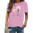 thumbnail image 4 of Fesfesfes V Neck Shirts Women's Valentine's Day Love Printed Short Sleeved T-shirt Top T-Shirts for Women 2XL(US:12), 4 of 4