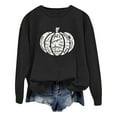 thumbnail image 1 of Arlun,Halloween Chandails en Molleton Citrouille 2025 Mode Automne Femmes Grande Taille Chandails à Lettres Imprimées Hauts Coupe Ample Confortables Col Rond Manches Longues Manteau Hauts Sans Capuche Noir G, 1 of 3