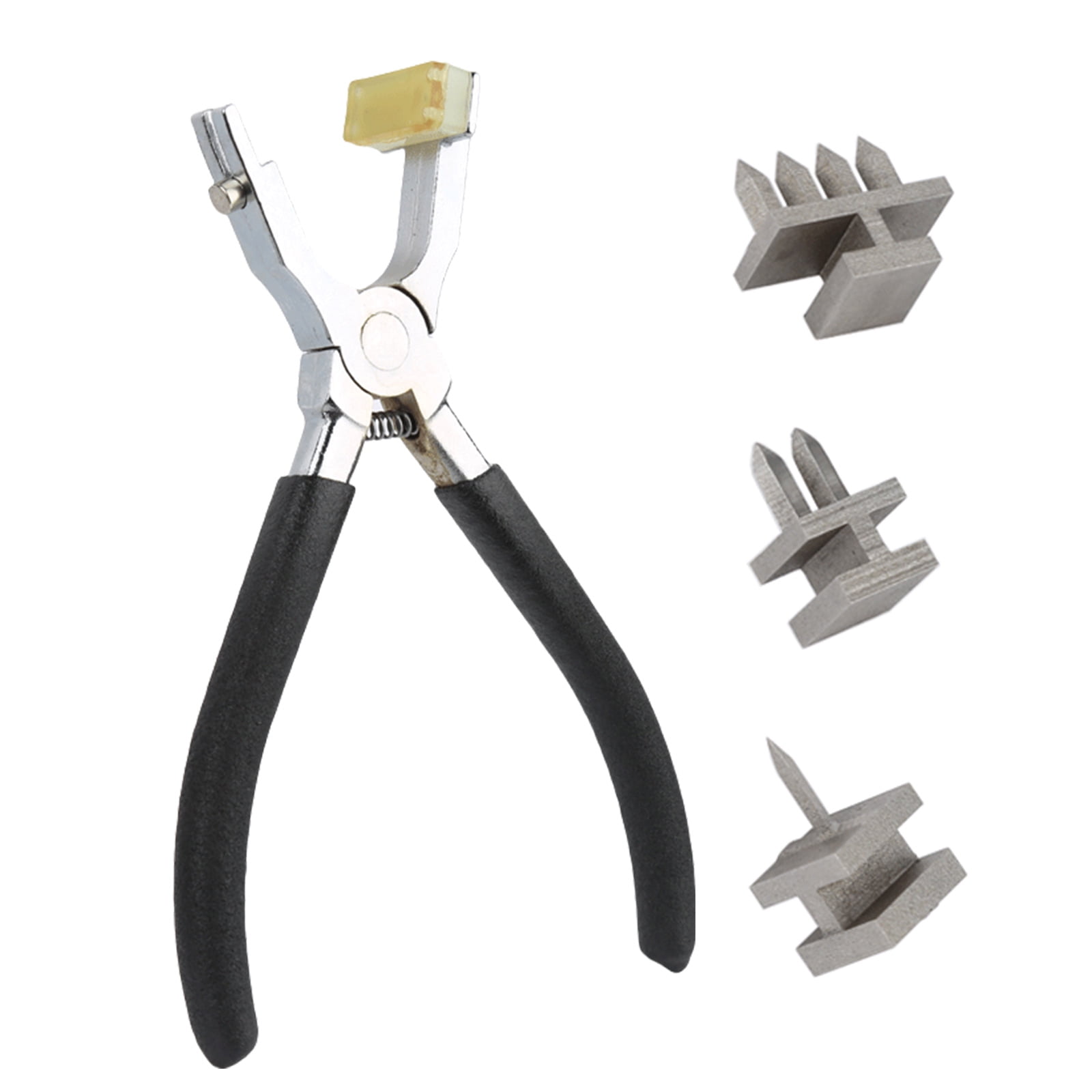 Leather Hole Puncher Pliers Tool with 1/2/4 Prong Drilling Head Leather Craft Hole Pounching Tool for Leather Belts Bags