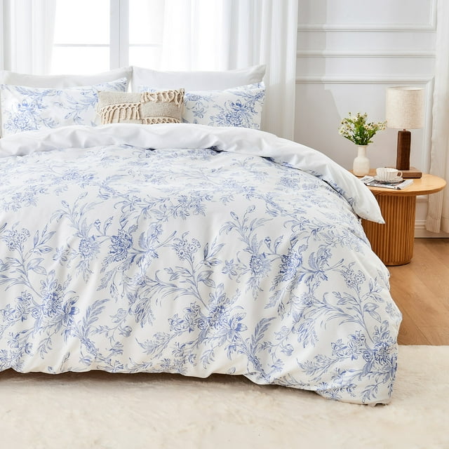 Hitime Ensemble de Housse de Couette Simple, Microfibre Douce et Respirante 3 Pcs Ensembles de Literie Simple, Motif Ensemble de Housse de Couette Simple Confortable, avec Fermeture Éclair (Simple)
