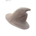 thumbnail image 2 of BadPiggies Halloween Wool Witch Hat Costume Accessory Sheep Wool Witch Hat Cosplay Party (Khaki), 2 of 6