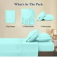 thumbnail image 4 of 800 Thread Count 100% Egyptian Cotton Sheets Split Queen Size Bed Sheets 5 Piece Sheet Set 12" Deep Pocket of Fitted Sheet Color Aqua -Blue Solid, 4 of 5