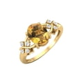 thumbnail image 1 of 925 Argent Vermeil Or 8X6 MM Forme Ovale Citrine Femmes Bague de Fiançailles, 1 of 4
