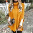 thumbnail image 3 of Wutalume Women's Lazy Style Loose Long Sleeve High Neck Solid Color Knitted Shawl Sweater, Warm Winter Pullover with Cozy Draped Design for Casual and Chic Looks,Yellow M, 3 of 7