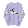 thumbnail image 3 of Jsaierl Halloween Sweatshirts for Women Plus Size Ghost Graphic Pullovers Trendy Loose Fit Crewneck Long Sleeve Sweater Tops Halloween Costumes, Sizes S-2XL, 3 of 6