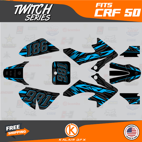 Kalair GFX Graphics Kit for Honda CRF50 (2004-2012) Twitch Series