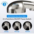 thumbnail image 3 of SHIQI-High Pressure Shower Head with Hose and On Off Switch, Water Saving Handheld RV Shower Head with 3 Settings, Detachable Shower Heads with Hose and Angle-Adjustable Bracket (Brushed Nickel), 3 of 4