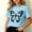 Light Blue, variant on Girls Short Sleeve Graphic Cotton Cute T-Shirts Tops Casual Kids Summer Soft Crewneck Tees,Multicolor Size 6
