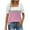 Pink, variant on Women's Square Neck Tops Striped Colorblock Trendy Casual Summer Ruffled Short Sleeve T-shirts Blouses (XL, Purple)