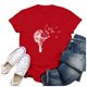 thumbnail image 3 of Gibobby Camiseta de manga corta para mujer Camisas mujer Camisa superior suelta con estilo diario(Rojo,G), 3 of 5