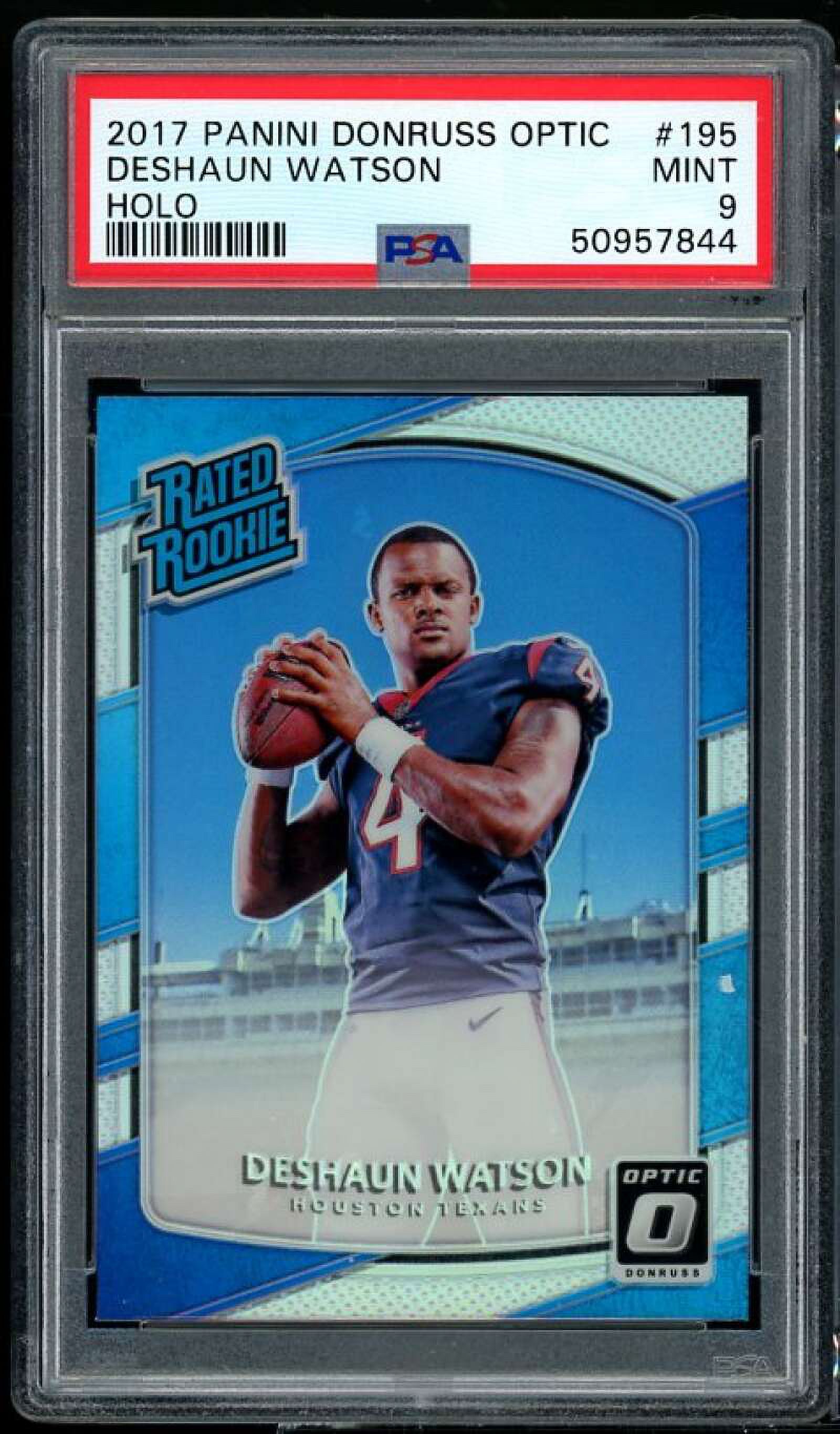 Deshaun Watson Rookie Card 2017 Panin Donruss Optic Holo #195 PSA 9