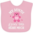 thumbnail image 3 of Inktastic My Auntie Loves Me Girls Bear Girls Baby Bib, 3 of 4