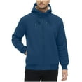 thumbnail image 3 of Tdoqot Mens Hoodie Fleece Lined- Fall Winter Zip Up Warm Casual Track Jackets Navy Size S-3XL, 3 of 8
