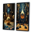 thumbnail image 3 of Designart "Futuristic Architecture Golden Sphere" Abstract Landscape Framed Wall Art Set Of 2 - Modern Gold Framed Canvas Set For Living Room Decor, 3 of 6
