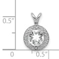 thumbnail image 5 of Sterling Silver Rhodium-Plated Diam. & White Topaz Pendant (14 X 10) Made In India qbpd11apr, 5 of 5