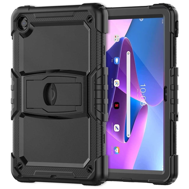 Funda TEKKU StandC uso rudo para Lenovo M10 PLUS 10.6 3a Gen Negra 125FU 128FU
