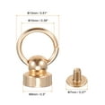 thumbnail image 2 of Uxcell 6pcs O Ring Brass Round Head Rivets Studs 9mm Metal Rivets Fasteners with Screw and Pull Ring, Gold Tone, 2 of 6