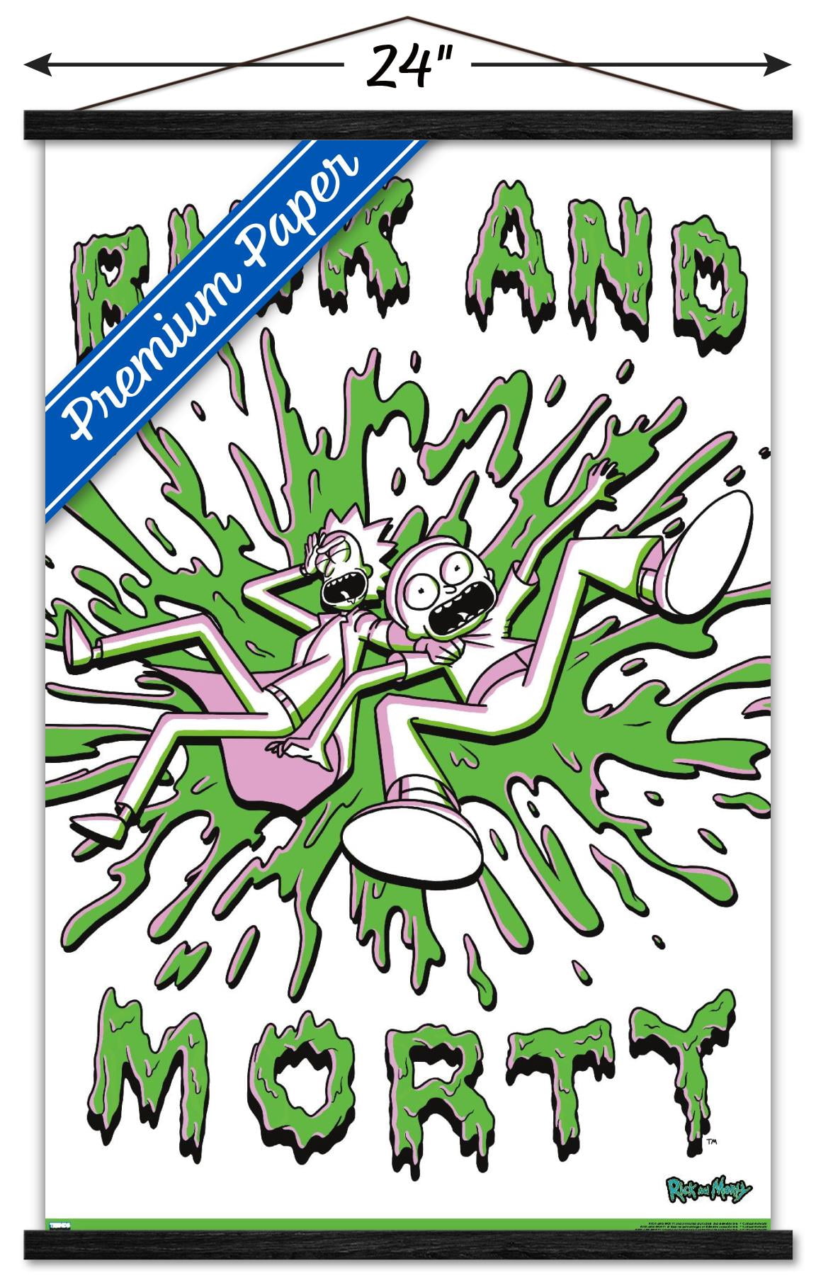 Rick And Morty - Acid Wall Poster with Wooden Magnetic Frame, 22.375" x 34"