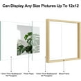 thumbnail image 3 of 12x12 Floating Frames Set of 2, Double Plexiglass Picture Frame, Made of Solid Wood Display Any Size Photo up to 12x12, Wall Mount or Tabletop Standing,Natural Wood, 3 of 9
