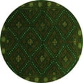 thumbnail image 1 of Ahgly Company Indoor Round Southwestern Green Country Area Rugs, 4' Round, 1 of 1