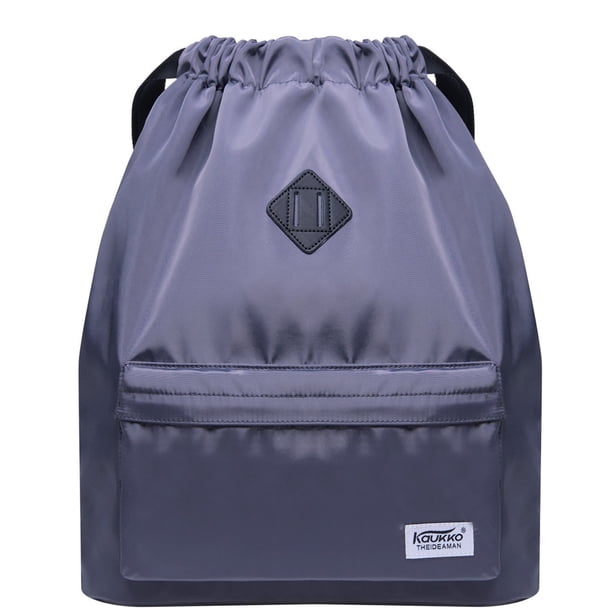 KAUKKO Cordón Deportes Mochila Gimnasio Yoga Bolsa Hombro Mochila para Hombres y Mujeres KAUKKO K1031-2-Grey