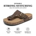 thumbnail image 4 of Sandals Women Leather Thong Slides, Flip Flops Men Genuine Cork Footbed, Beach Non-Slip Slippers, Flip-Flops Shoes Outdoor Vacation Footwear, 4 of 6