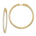 thumbnail image 1 of 925 Sterling Silver Gold 2mm Cubique Zircone Cz Rond Charnière Boucles d'Oreilles In / Out, 1 of 5