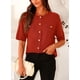 thumbnail image 3 of Suéter PRETTYGARDEN para Mujer Verano con Botones Rojo Óxido M, 3 of 8