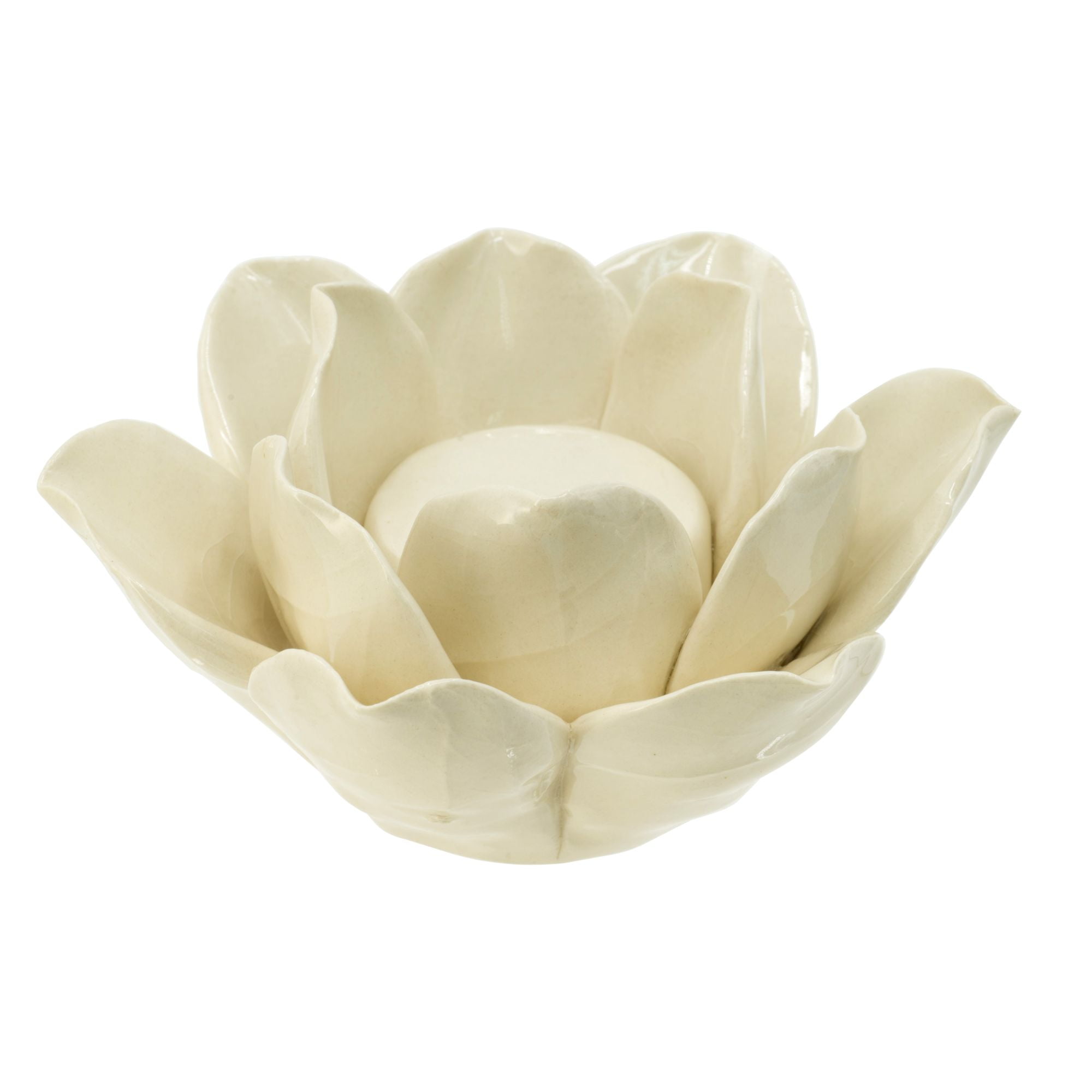 5" White Contemporary Artichoke Tealight Candle Holder