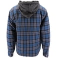 thumbnail image 2 of vkwear Men's Quilted Lined Cotton Plaid Flannel Layered Hoodie Jacket (Blue, M), 2 of 3