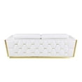 thumbnail image 4 of HomeRoots 551594 40 x 89 x 43 in. White & Silver Leather Sofa, 4 of 11