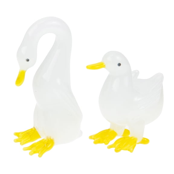 NUOLUX 2Pcs White Crystal Animal Figurines for Garden Lawn Home Office Decorative Display