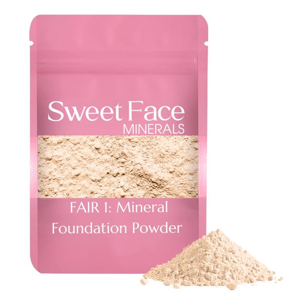 bulk refill mineral foundation (fair 1) makeup powder matte bare skin sheer spf 15 cover (12 grams)