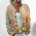 thumbnail image 2 of Idoravan Winter Sweaters for Women Cardigan Ladies' Casual Floral Printed Knitted Cardigan With Button Up Jacket And Top Multicolor L, 2 of 5