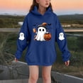 thumbnail image 2 of Piuwrlz Kid Hood Halloween Hoodies Girls Pattern Hat Sweatshirts Long Sleeve Pullover Blue Size 9-10Years, 2 of 5