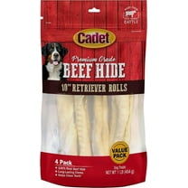 Cadet Premium Grade Beef Hide Retriever Rolls [Dog Meat and Jerky Treats, New Dog Supplies, Cadet, Dog Supplies] 4 count