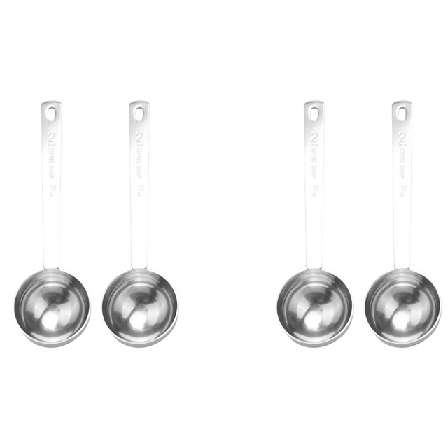 Cuchara medidora de acero inoxidable para café, cuchara medidora de 4 cucharadas, cuchara medidora de café, juego de 4 cucharas de mango largo de metal de 30 ml