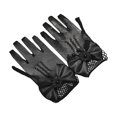 thumbnail image 2 of Eoperou 1 Pair Wedding Flower Girl Gloves Romantic See-through Hollow Out Big Bow-knot Fishnet Wedding Decoration Flower Decor Beads Wedding Prom Gloves Kid Gloves, 2 of 8
