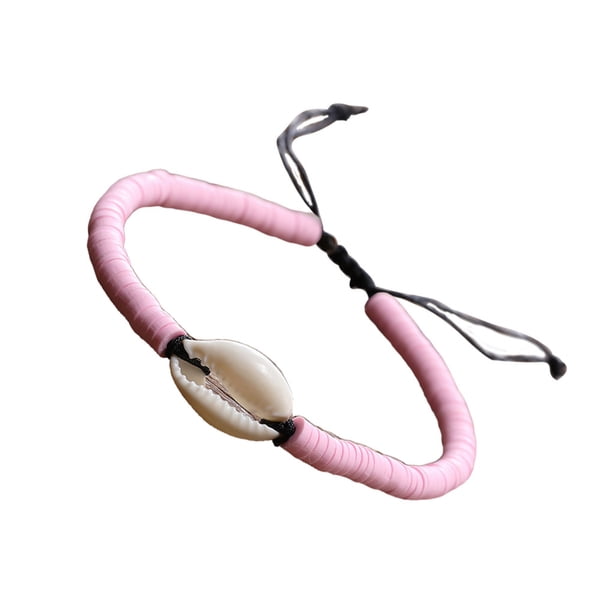 Minnieouse 1 Juego de pulseras trenzadas, de concha, accesorio de moda de ambiente exótico, conjuntos de joyería hechos a mano para el vestido Ropa, zapatos y accesorios Miscelánea Rosado Minnieouse AP009526-03