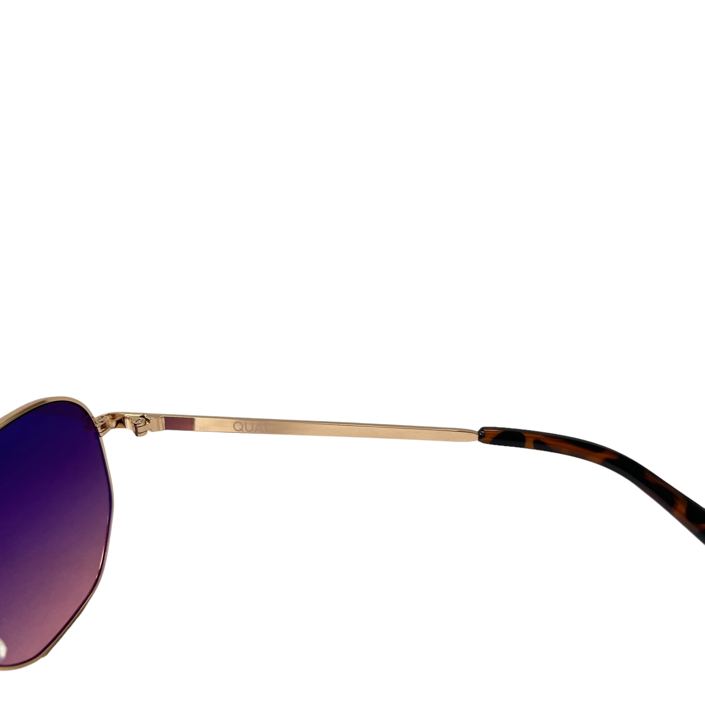 Quay Australia Big Time Round Sunglasses Rose Navy Peach