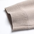 thumbnail image 5 of Men's Round Neck Sweater Fleece Lined Thickened Warm Knit Pullover for Cold Weather Casual Wear and Christmas Holiday Gifts,Beige,2XL, 5 of 9