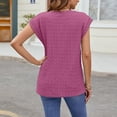 thumbnail image 6 of Jewelreauty Women Cap Sleeve Tunic Tank Tops Crew Neck Casual Solid Summer Shirts Basic Cozy Tees Blouse (S, Hot Pink), 6 of 7