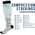 thumbnail image 4 of Coolnut 1 Pair Lily Flower Compression Socks 20-30mmHg Knee High Women Socks Tube Athletic Stockings for Men Sport Soccer Running Cycling Medical Nurse Winter Travel Gift, 4 of 7