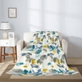 thumbnail image 2 of Rateoe Watercolor Leaves Pattern Flannel Throw Blanket, Ultra-soft Blanket for Bed, Couch, Car, Hypoallergenic Anti-pilling blanket-50"x40"(Vertical), 2 of 6