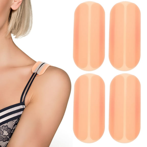 ROSENICE 6 Pcs Anti-slip Shoulder Pads Womens Lingerie Stretchy Shoulder Pads Strap Shoulder Pads Beige 9.50X3.90X0.50CM