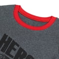 thumbnail image 5 of NIPAXO Toddler Boys Pajamas Set Long Sleeve Charcoal Grey "HERO" Fire Truck Graphic Thermal Sleepwear with Red Cuffs for Kids, 5 of 8