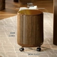 thumbnail image 3 of Elegant Wooden Grains Plastic Trash Can 12L Rolling Garbage Bin with Cover and Wheels Suitable For Home Office Kitchen, 3 of 8