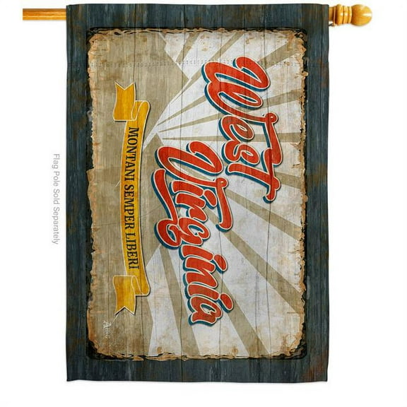 28 x 40 in. West Virginia Vintage American State House Flag with Double-Sided Horizontal Decoration Banner Garden Yard Gift