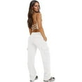 thumbnail image 4 of Pantalones Cargo de Mujer, de Felpa, de Talle Alto, Holgados, Estilo Deportivo, para Mujer, Pantalones Casuales con 8 Bolsillos. L, 4 of 9