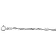 thumbnail image 2 of Sterling Silver 2.2mm Singapore Chain Bracelet for Women Nickel Free Italy, 7 inch, 2 of 2